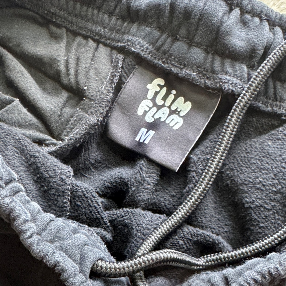 Men's Black Joggers with White and Pink Accents - Picture 4 of 5